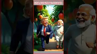 Funny Trump vs Modi Mango Challenge😂 | 3D Cartoon Shorts #usa #shorts #vairalvideo #CartoonFun