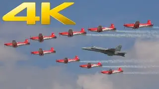 4K | Epic Swiss F-18 Hornet solo air display at RIAT 2018