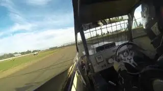 5c Superstock Huggies Big Moment!  Ashburton Speedway May 2014 Race 3