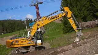 Slopestyle construction work - Crankworx Les Gets 2017