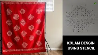 DIY POOJA BACKDROP || KOLAM DESIGN BACKDROP ON FABRIC | Sowji's Kitchen