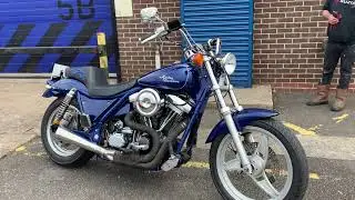 Harley Davidson FXLR for sale UK S&S 96 cube motor Delkron cases widened frame @customcruisers.com