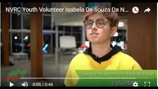 NVRC Youth Volunteer Isabela De Souza Da Nova Brandao
