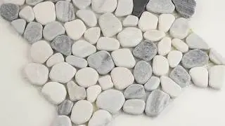 Black and White Pebbles Interlock 12x12 Tumbled - 101400884