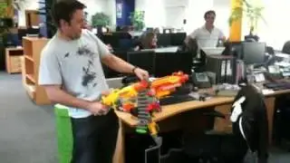 Office attack with Havok nerf gun