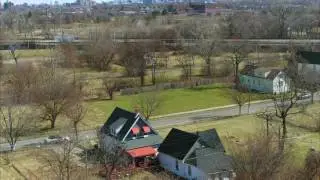 Aerial view of a Detroit west side neighborhood