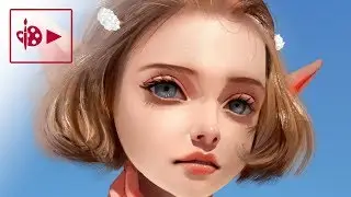 Digital painting process   Photoshop   Practice stylized portrait   Elf portrait 10