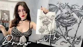 🥀The Rose🌹Draw with me | Real-Time Sketching Session w/ chill, relaxing, classical music ✦