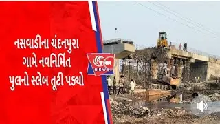 નસવાડીના ચંદનપુરા ગામે નવનિર્મિત પુલનો સ્લેબ તૂટી પડ્યો નબળી ગુણવતા સામે આવી  @TNN1977