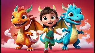 Seven Little Dragons Flying Fast + More | Exciting Counting and Movement Rhyme for Kids