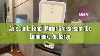 Review Fancii Rechargeable 10x Magnifying Mirror with 3 LED Light Settings, Dimmable Touch Light, Co
