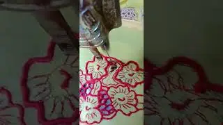 Sewing Machine Cutwork #cutwork #sewingmachine #sewingmachineworkshop #flower #redflower #stitching
