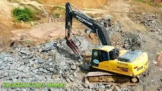 Massive Excavator Digging and Rock Breaking Compilation