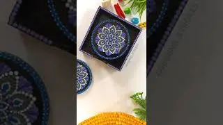 Dot Mandala Coasters 💙 #dotmandala #dotart #stopmotion #stopmotionanimation #coffee #coaster #tea