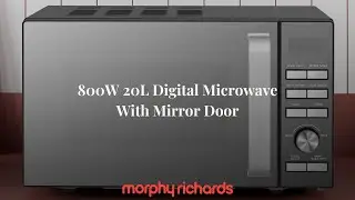 Morphy Richards 800W 20L Digital Microwave with Mirror Door - Black & Silver