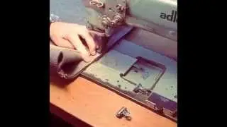 making a wool felt bag, on a Adler D&uuml;rkopp 67 sewing machine.