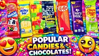 ASMR Popular Candy Eating🍫 | Lots Of Colorful Rainbow🌈Lollipop Candy Eating Challenge | Satisfying🤤🍭