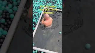 Erschwertes Eisbad, Reparatur am Boden des Koi Teich 😩