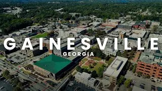 2025 Downtown Gainesville Georgia 4K Drone Stock Footage | DroneX Media Licensed Part 107 Pilot