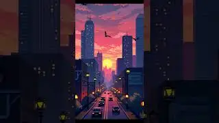 Pixel Art Sunrise: A Stunning Retro Cityscape Animation