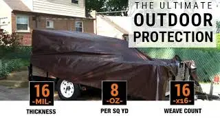 Xpose Safety Super Heavy Duty 16 Mil Brown Poly Tarp Cover Thick Waterproof, UV Resistant Tarpaulin