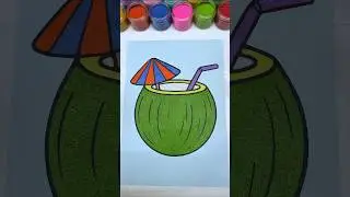 COCONUT JUICE 🥥🌴 Sand Painting #shorts