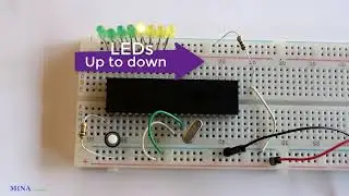 Blinking LEDs up to down use pic microcontroller with code