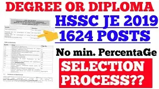 HSSC JE 2019 Online Form & Eligibility and Selection Process | CATEGORY WISE |