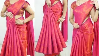 Top Trendy silk saree draping for Bridal |Body Shaping Sari Drape for Heavy Sari Look Slim & Tall