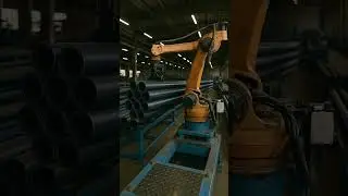 Robotic Arm Handling PVC Pipes in an Extrusion Molding Plant