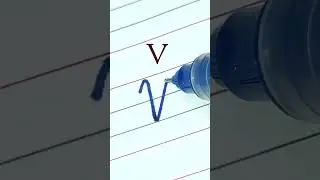 How to write Capital letter V | Cursive writing A to Z #cursivewriting #handwriting  #shorts