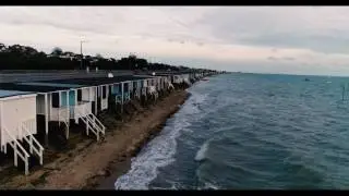 Southend on sea -Thorpe bay beach huts Late evening - 4K@60fps