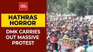 DMK's Massive Protest Over Hathras Gangrape Case, Candle Light Vigil Underway