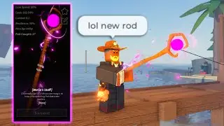Завершение и получение нового персонала OP Merlins в FISCH Roblox...
