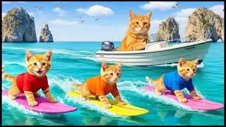 Cute Cat Riding on Car and Bike | Funny Cat Adventure 2025
