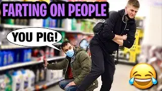 FARTING ON PEOPLE PRANK!!! (Guy freaks out on me)