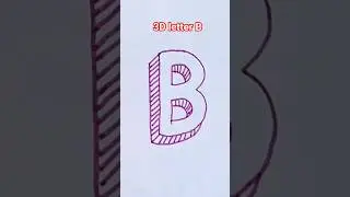 3d letter B drawing #drawing #3d #diy #3dalphabets #shorts #ytshorts #trending #youtubeshorts