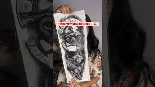 Full Arm Tattoo Sticker For Men & Women Broken Clock, Lion, Wolf #tattoo #shorts #temporarytattoo