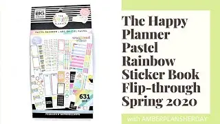 The Happy Planner Pastel Rainbow Sticker Book Flip Through   Spring 2020