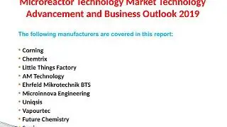 Microreactor Technology Market Technology Advancement and Business Outlook 2019