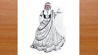 Easy drawing - how to draw a dress | drawing | fashion designer course | drawing girl bts