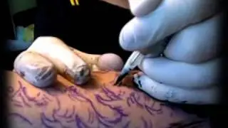 Sam Starting The Line Work For Benns Sea Themed Sleeve