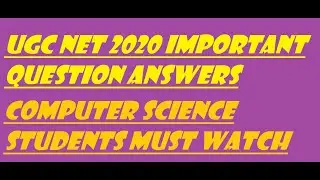 NTA UGC NET 2020(paper 2) | computer science important question and answers | net 2020 preparation