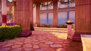 Ancient Roman Garden| Ancient Ambience| FIRE ASMR| 4K HD