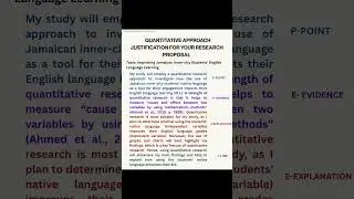Quantitative Approach Justification for your Research Proposal #quantitativeresearch