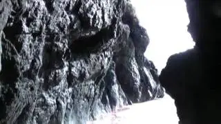 Lunan Bay cliffs and cave.