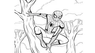 Spiderman Jungle Adventure Colouring For kids