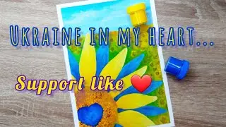 Ukrainian creativity/Various acrylic painting techniques/Easy drawing for beginners/Patriotic art