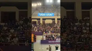 Filipino crowd chants &ldquo;USA! USA! as Philippines went up against Cambodia. #SEAGames32 #Cambodia2023