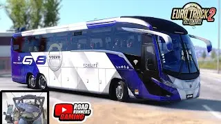 New Volvo G8 Marcopolo 6x2 Ultimate Realistic Bus Drive  | ETS2 Bus | Euro Truck Simulator 2